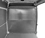  A shaped bulkhead liner in aluminium chequer plate for the Ducato /Jumper /Boxer
