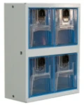 A cabinet of Syncro System transparent containers