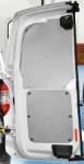 A rear door with protective liners