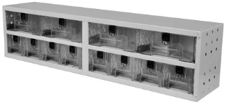 Drawer units for vans with transparent pull-out drawers
