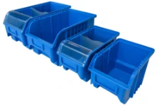 Plastic containers for van racking