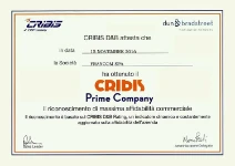 The Cribis Prime Company certificate awarded to Syncro System Italy