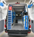 01 The Sprinter L2 H2 with Syncro racking for servicing waste processing machines