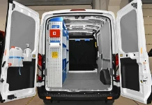 01_A Ford Transit for interior decorators with Syncro System racking on one side only