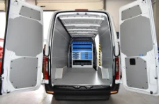 01_The Sprinter with Syncro System’s complete steel and marble-look plywood lining system