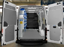 01_The Volkswagen Crafter with shelving and accessories for installing plasterboard