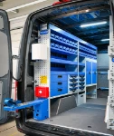 02_Syncro’s drawers, shelves, lockers and vice bench on the left of the Sprinter