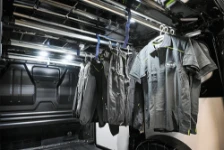 03_The hanging garment bars and hanger retainers under the Custom’s roof