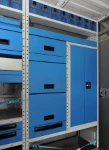04_Syncro Ultra modular racking with a locker, drawers and compartments with doors