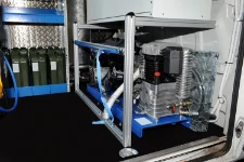 A 380 V 6.2 kVa generator with an 830 l/min compressor