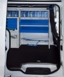 A closeup of the racking in the plumber’s Fiat Talento