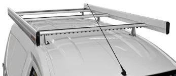 A Dokker roof rack with side fences and a rear loading roller