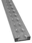 A milled aluminium rail with a rectangular profile for recessing