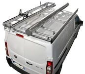 A pivoting ladder slide and a pipe carrier on a Scudo