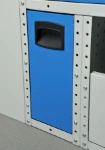 A removable, tilting bin for vans