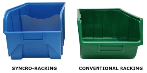 A Syncro bin compared to a conventional one