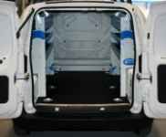 A van upfitted by Syncro for an alarm system technician