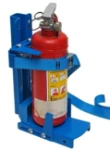 An adjustable bracket for fire extinguishers
