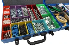 Cases with plastic boxes for van equipment