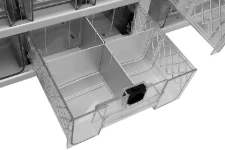 Double the width, extractable clear plastic drawers
