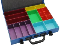 Example of portable utility case with mix&match mini bins