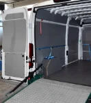 Floor and wall liners and a loading ramp in a Boxer