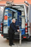 Maria Menon with a Syncro System demo van 