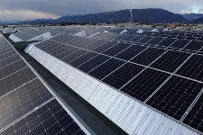 Photovoltaic panels on the roof of the Francom plant