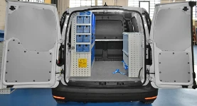 01_A Volkswagen Caddy with racking of different heights on both sides