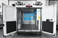 01_The Citroen Jumper with racking inside and ladder slides on the roof