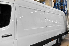 01_The exterior of the van fitted with Syncro liners after the incident