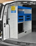 02_A configuration of metal drawers, shelves and a floor-level compartment in the VW Caddy
