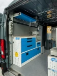 02_The Syncro System work bench, drawers and shelves in the Fiat Ducato