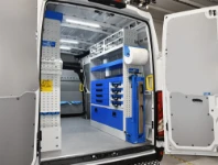 03_The vice bench, drawers, case trays and shelves on the right of the Iveco Daily