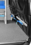 05_The bar with lashing strap and sliding fittings on the Nissan NV250’s bulkhead