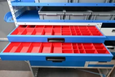 05_The Ducato’s drawers with plastic trays for keeping small parts separate