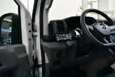 15_A view of the cab, showing the control unit for the Crafter’s rooftop LED light bar