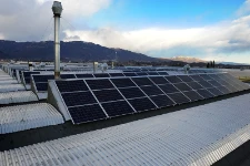 A close up of the photovoltaic panels