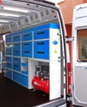 A commercial vehicle upfit for airport maintenance technicians