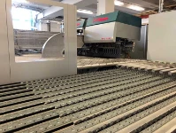 A detail of Francom’s new panel forming machine