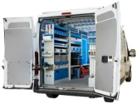 A Fiat Ducato with drawers and shelves