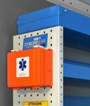 A first aid case in a van