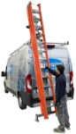 A ladder rack on a van