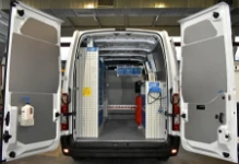 A mobile workshop in a Renault Master