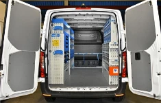 A racking solution in a Sprinter