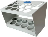 A silicone cartridge rack in aluminium