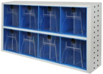 A transparent tilting container