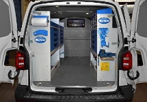 A Transporter with Syncro System racking for a plumber