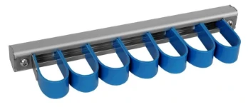 Aluminium bar with plastic clips