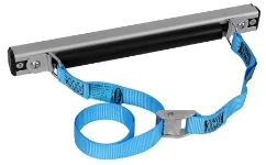 Aluminium bar with straps and end plugs